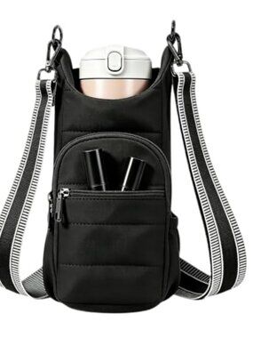 Insulated Crossbody Water Bottle Holder Purse with Phone Pocket